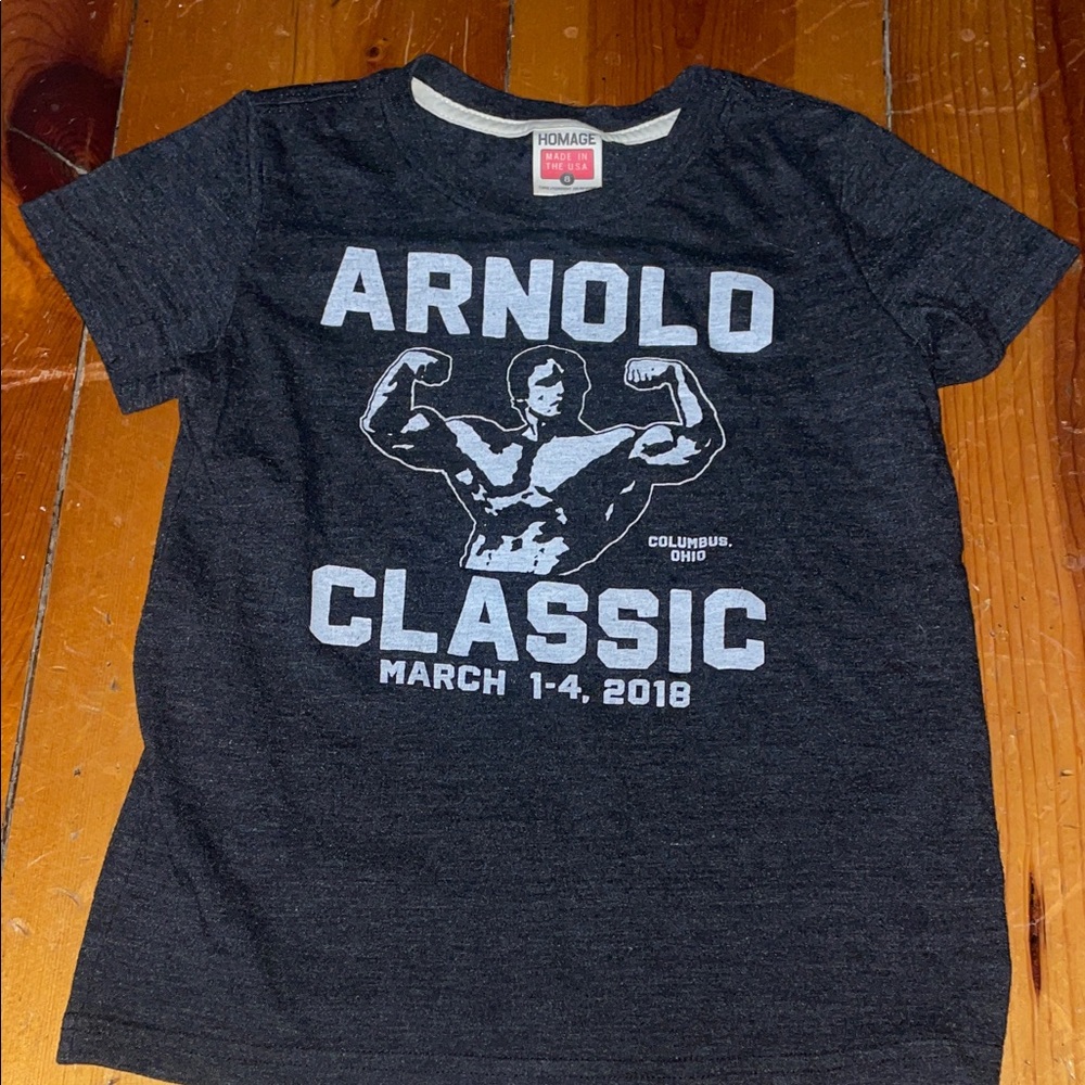 HOMAGE Dark Gray Arnold Classic Tee, kids 8